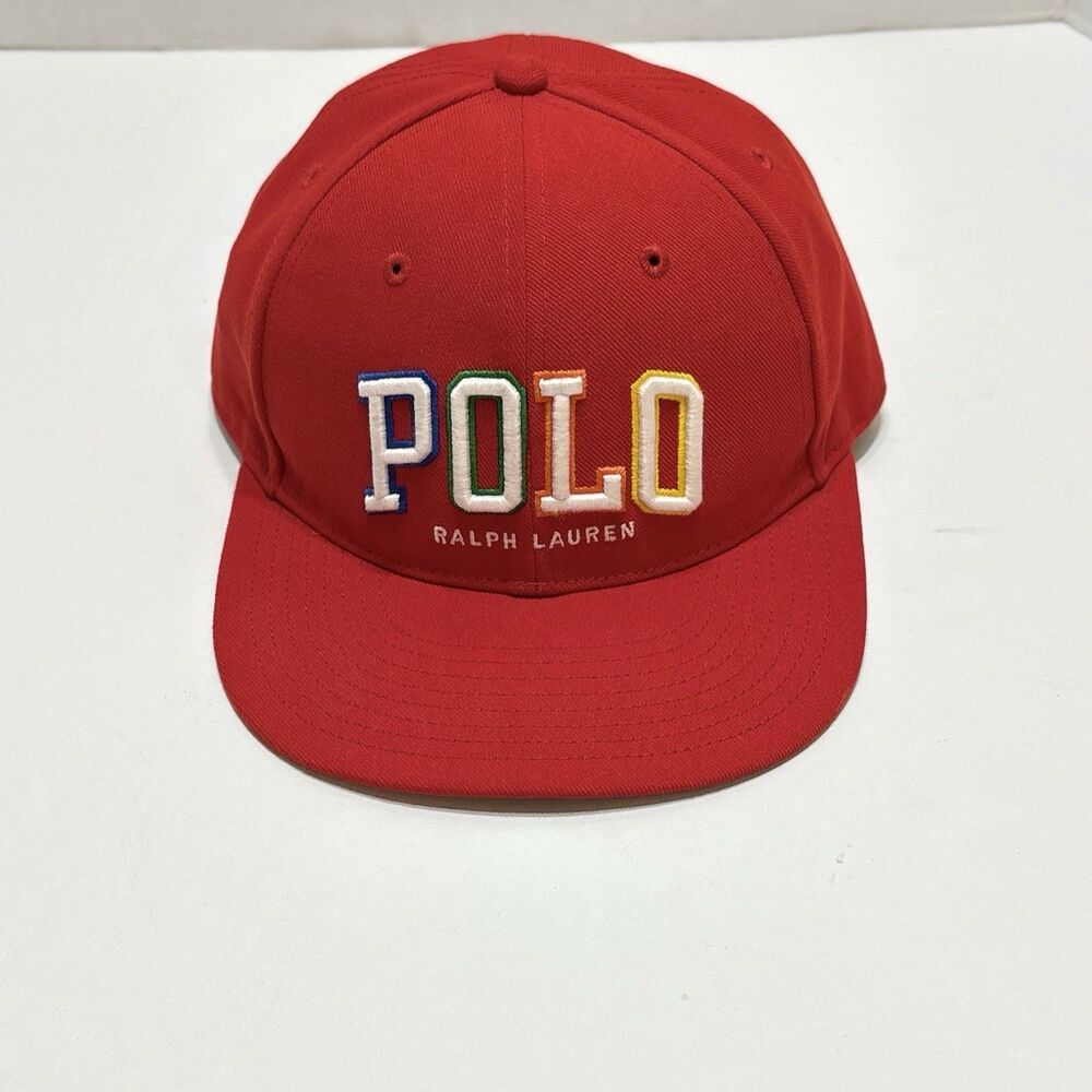Polo Ralph Lauren Men's Red Embossed Logo Snapback Baseball Hat